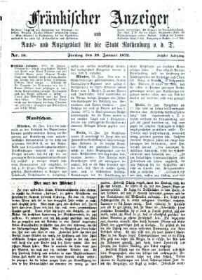 Fränkischer Anzeiger Freitag 19. Januar 1872