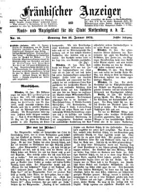 Fränkischer Anzeiger Sonntag 21. Januar 1872