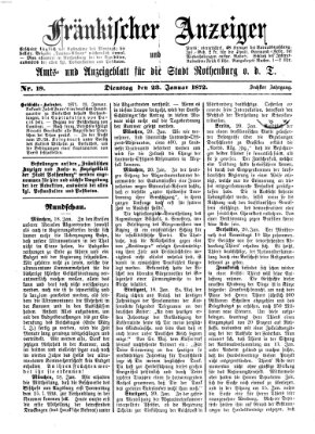 Fränkischer Anzeiger Dienstag 23. Januar 1872