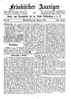 Fränkischer Anzeiger Mittwoch 24. Januar 1872