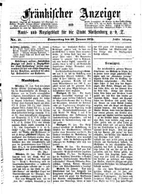 Fränkischer Anzeiger Donnerstag 25. Januar 1872