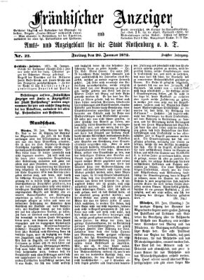 Fränkischer Anzeiger Freitag 26. Januar 1872