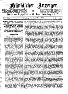 Fränkischer Anzeiger Sonntag 18. Februar 1872