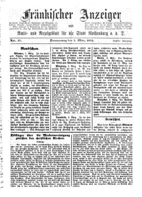 Fränkischer Anzeiger Donnerstag 7. März 1872