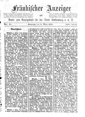 Fränkischer Anzeiger Samstag 9. März 1872