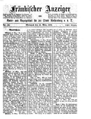 Fränkischer Anzeiger Mittwoch 13. März 1872