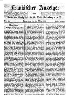 Fränkischer Anzeiger Donnerstag 14. März 1872