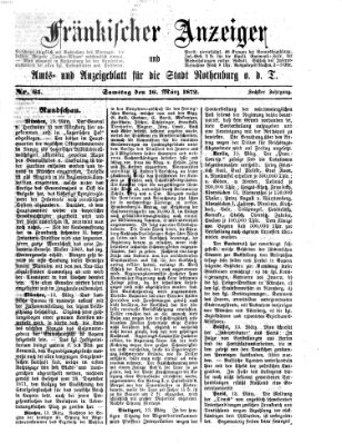 Fränkischer Anzeiger Samstag 16. März 1872