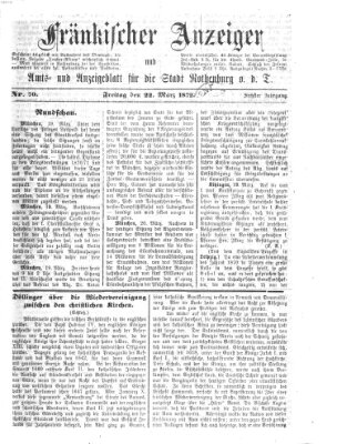 Fränkischer Anzeiger Freitag 22. März 1872