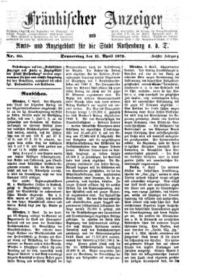 Fränkischer Anzeiger Donnerstag 11. April 1872