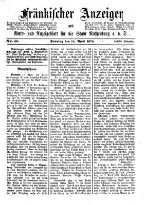 Fränkischer Anzeiger Sonntag 14. April 1872