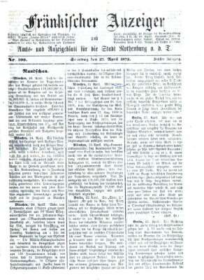 Fränkischer Anzeiger Samstag 27. April 1872