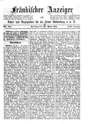 Fränkischer Anzeiger Sonntag 28. April 1872