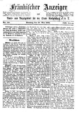 Fränkischer Anzeiger Sonntag 19. Mai 1872