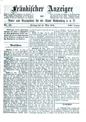 Fränkischer Anzeiger Freitag 31. Mai 1872