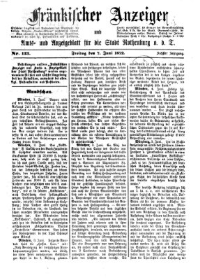 Fränkischer Anzeiger Freitag 7. Juni 1872