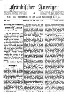 Fränkischer Anzeiger Samstag 29. Juni 1872