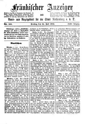 Fränkischer Anzeiger Freitag 12. Juli 1872