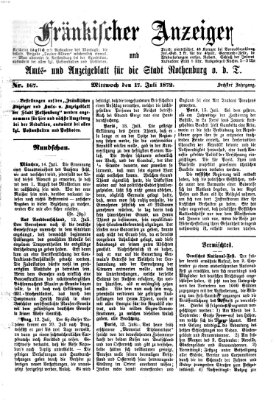 Fränkischer Anzeiger Mittwoch 17. Juli 1872