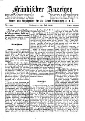 Fränkischer Anzeiger Freitag 19. Juli 1872