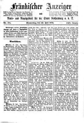 Fränkischer Anzeiger Donnerstag 25. Juli 1872