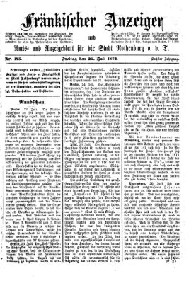 Fränkischer Anzeiger Freitag 26. Juli 1872