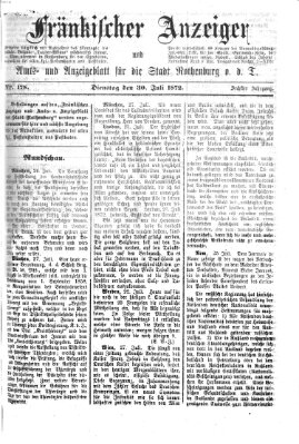 Fränkischer Anzeiger Dienstag 30. Juli 1872