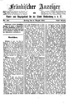 Fränkischer Anzeiger Freitag 2. August 1872