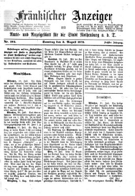 Fränkischer Anzeiger Samstag 3. August 1872