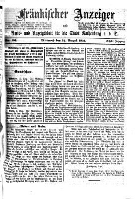 Fränkischer Anzeiger Mittwoch 14. August 1872