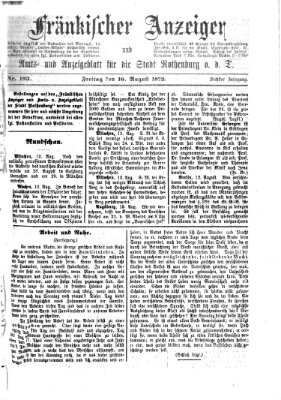 Fränkischer Anzeiger Freitag 16. August 1872