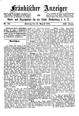 Fränkischer Anzeiger Sonntag 18. August 1872