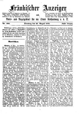 Fränkischer Anzeiger Dienstag 27. August 1872