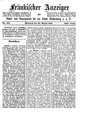 Fränkischer Anzeiger Mittwoch 28. August 1872