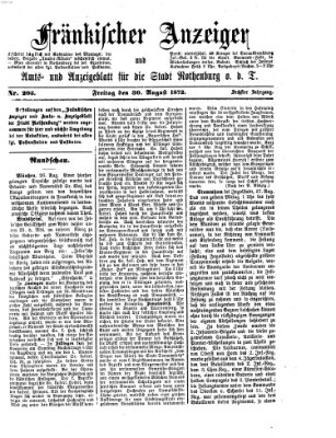 Fränkischer Anzeiger Freitag 30. August 1872