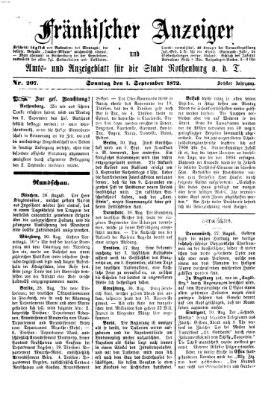 Fränkischer Anzeiger Sonntag 1. September 1872