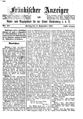 Fränkischer Anzeiger Freitag 6. September 1872