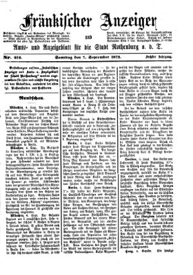 Fränkischer Anzeiger Samstag 7. September 1872