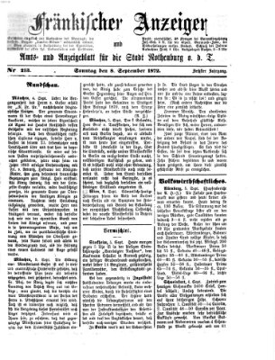 Fränkischer Anzeiger Sonntag 8. September 1872