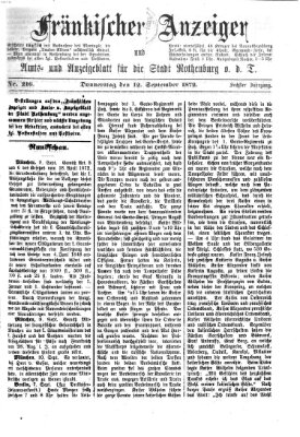 Fränkischer Anzeiger Donnerstag 12. September 1872