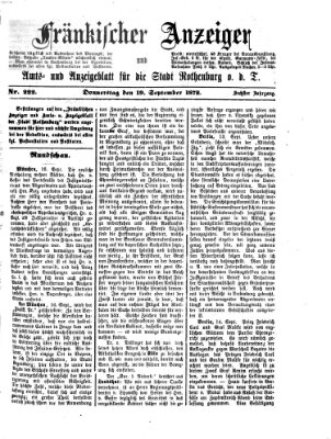 Fränkischer Anzeiger Donnerstag 19. September 1872