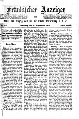 Fränkischer Anzeiger Samstag 21. September 1872