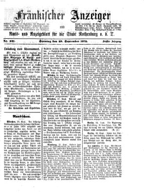 Fränkischer Anzeiger Sonntag 29. September 1872