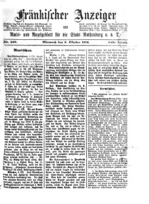 Fränkischer Anzeiger Mittwoch 9. Oktober 1872