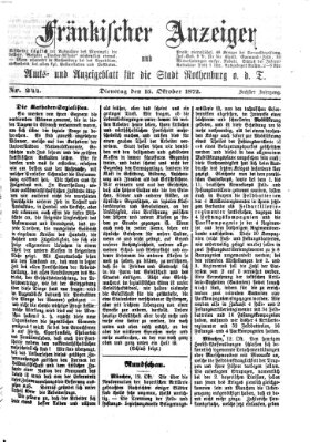 Fränkischer Anzeiger Dienstag 15. Oktober 1872