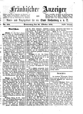 Fränkischer Anzeiger Donnerstag 24. Oktober 1872