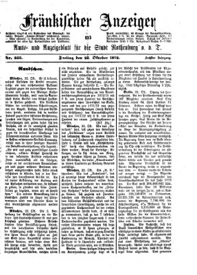 Fränkischer Anzeiger Freitag 25. Oktober 1872