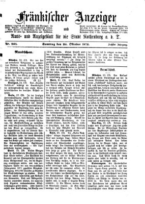 Fränkischer Anzeiger Samstag 26. Oktober 1872