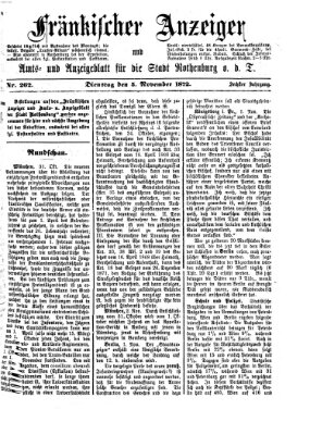 Fränkischer Anzeiger Dienstag 5. November 1872