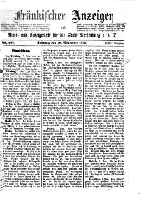 Fränkischer Anzeiger Sonntag 10. November 1872